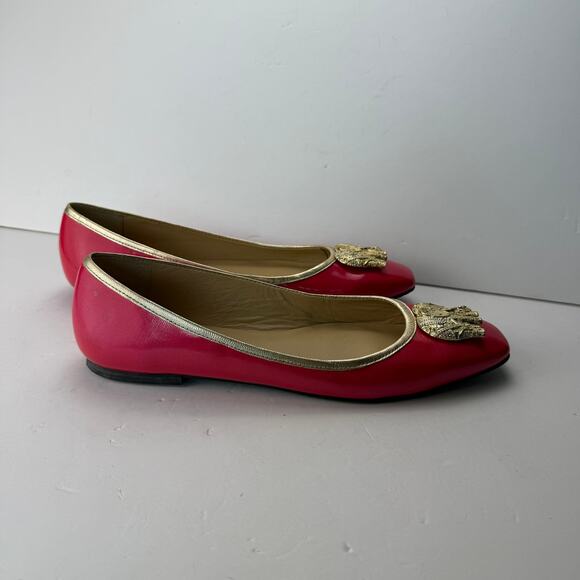 Lilly Pulitzer pinkish coral red ballet flats with elephant  size 9.5 - Picture 4 of 10